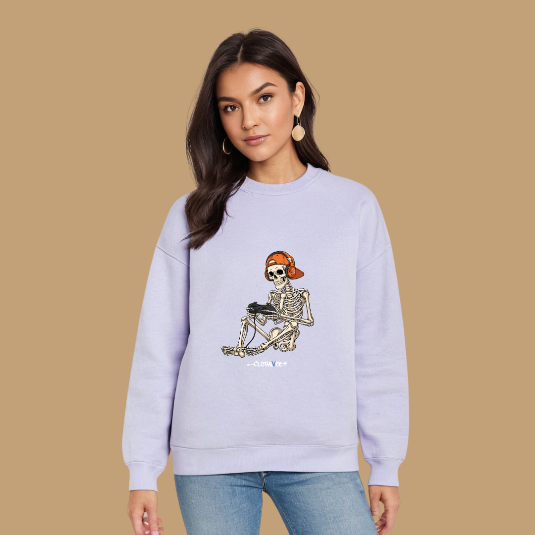 Clothivee Gamer Skeleton Women’s Fleece Sweatshirt