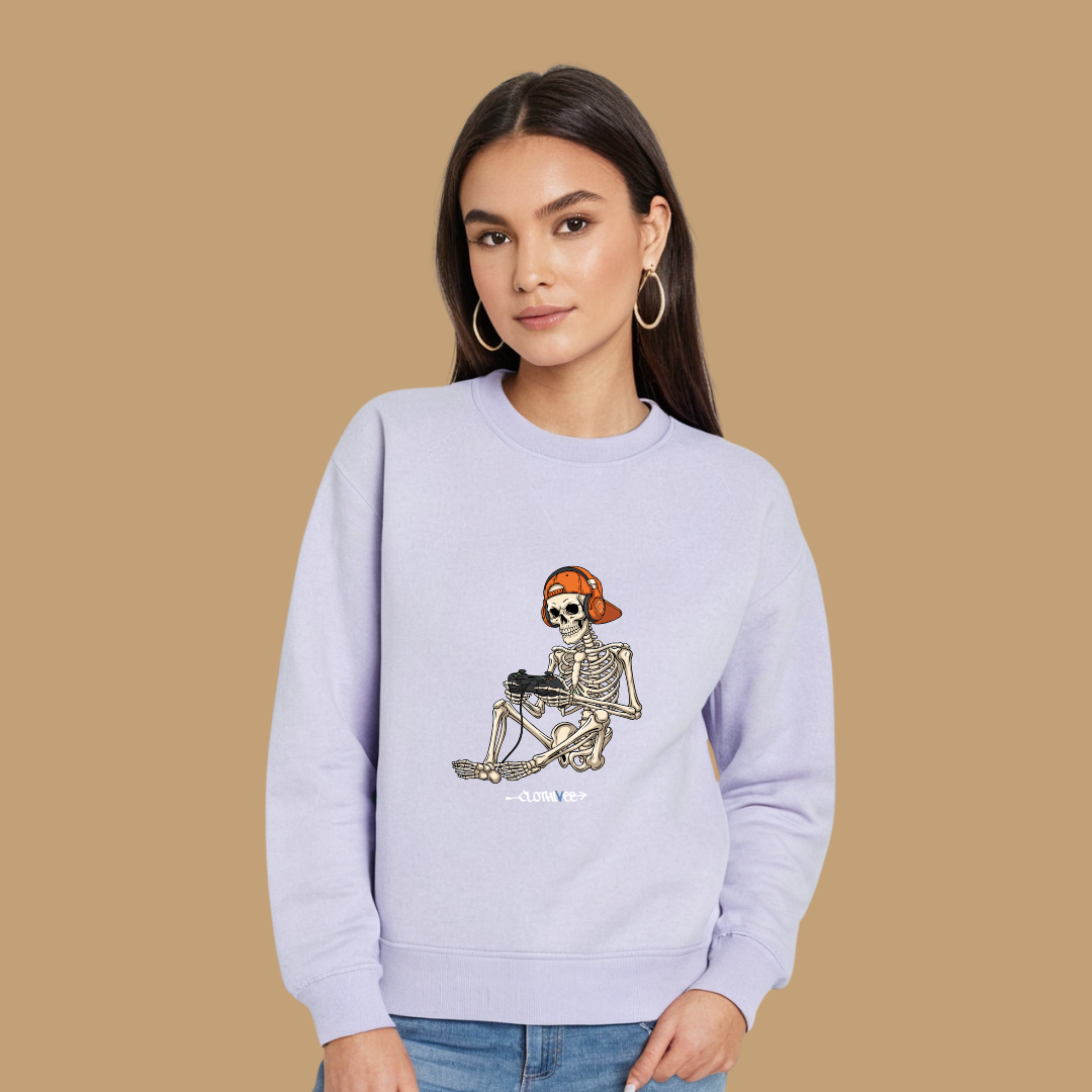 Clothivee Gamer Skeleton Women’s Fleece Sweatshirt
