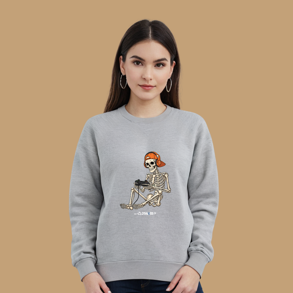 Clothivee Gamer Skeleton Women’s Fleece Sweatshirt