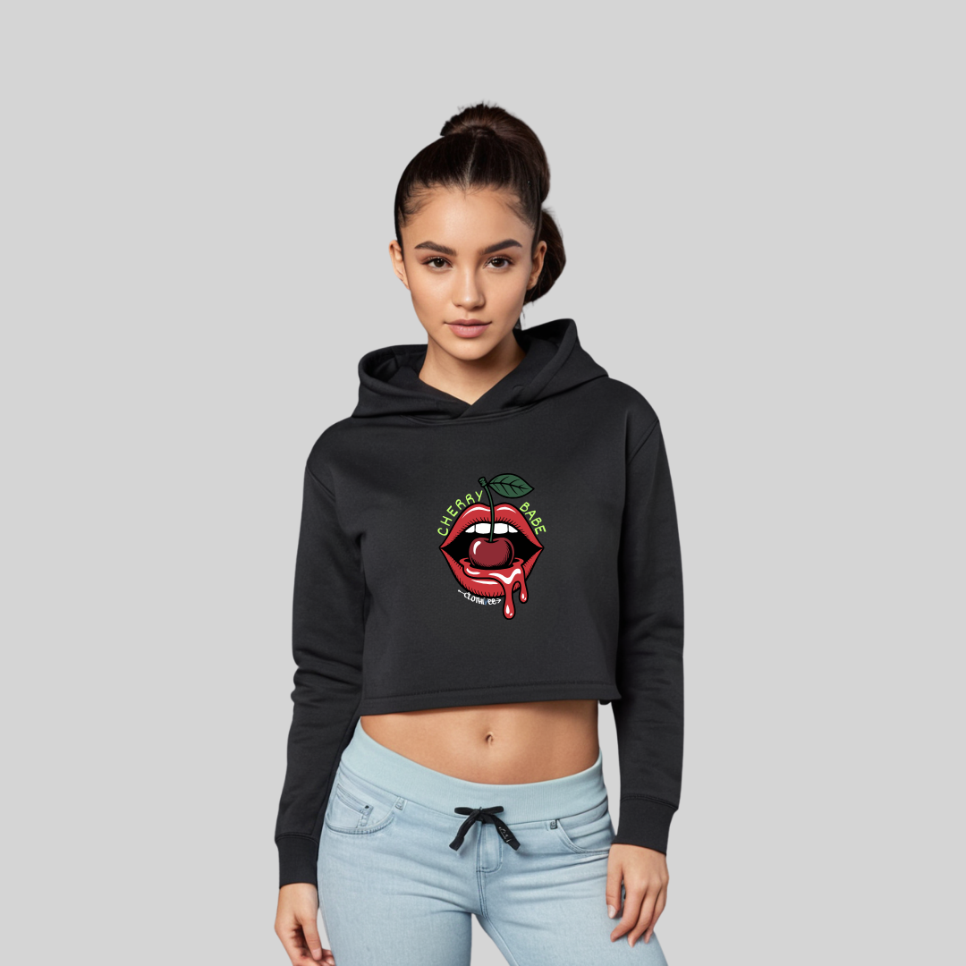 Cherry Babe Women’s Crop Hoodie