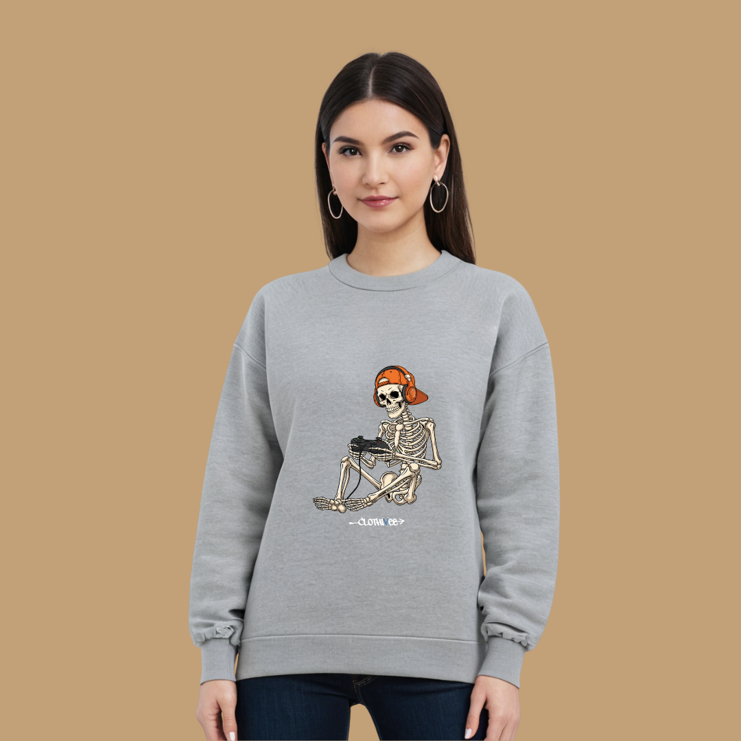 Clothivee Gamer Skeleton Women’s Fleece Sweatshirt