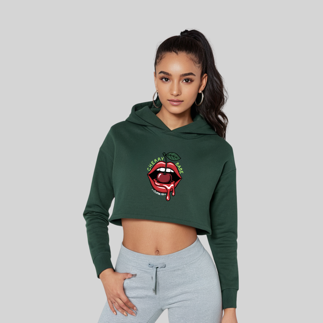Cherry Babe Women’s Crop Hoodie