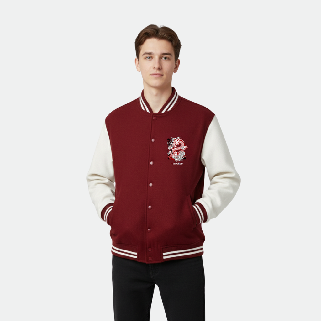 Clothivee Dragon Crest Varsity Jacket
