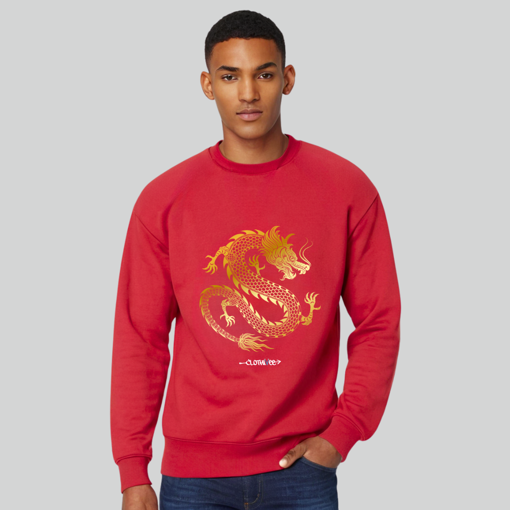 Clothivee Golden Dragon Crew Neck Sweatshirt