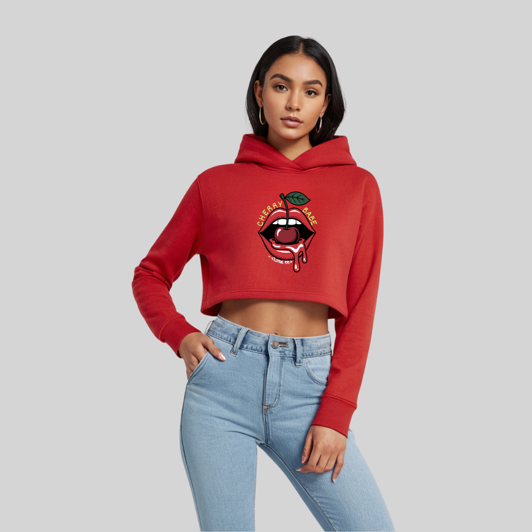 Cherry Babe Women’s Crop Hoodie