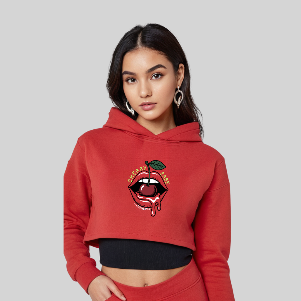 Cherry Babe Women’s Crop Hoodie