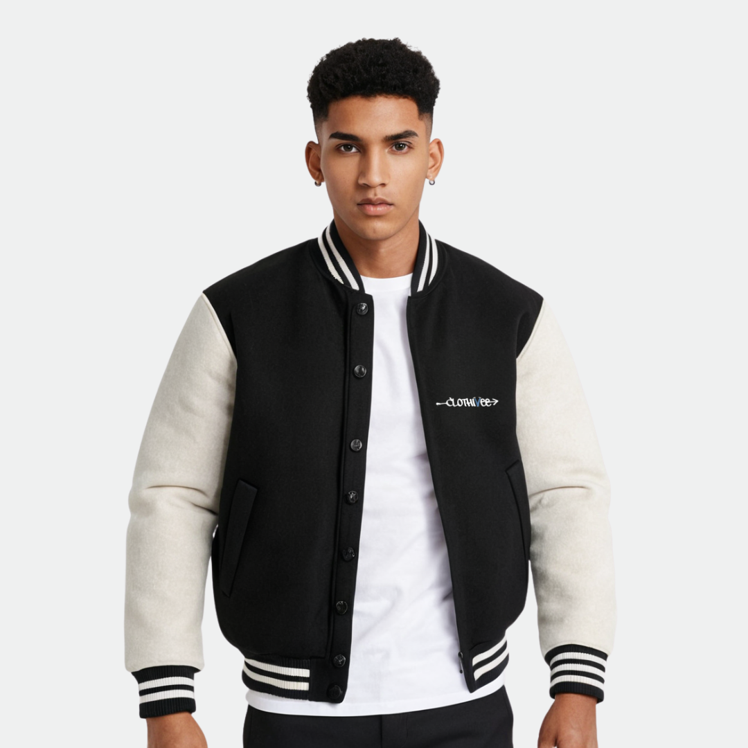 Clothivee Simple Script Varsity Jacket