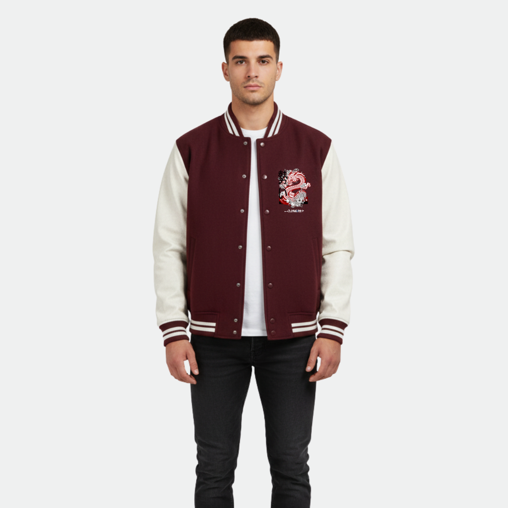 Clothivee Dragon Crest Varsity Jacket