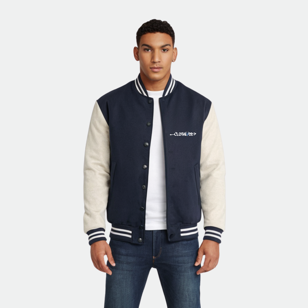Clothivee Simple Script Varsity Jacket