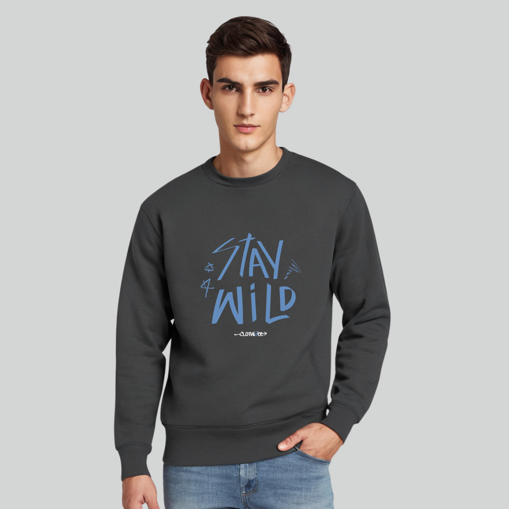 Clothivee Stay Wild Crew Neck Sweatshirt