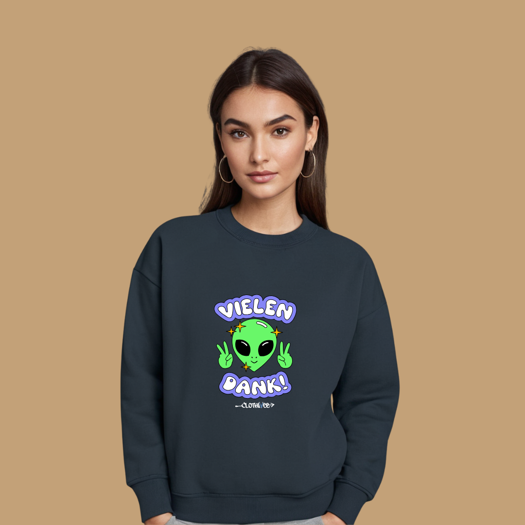 Clothivee Vielen Dank Alien Women Sweatshirt