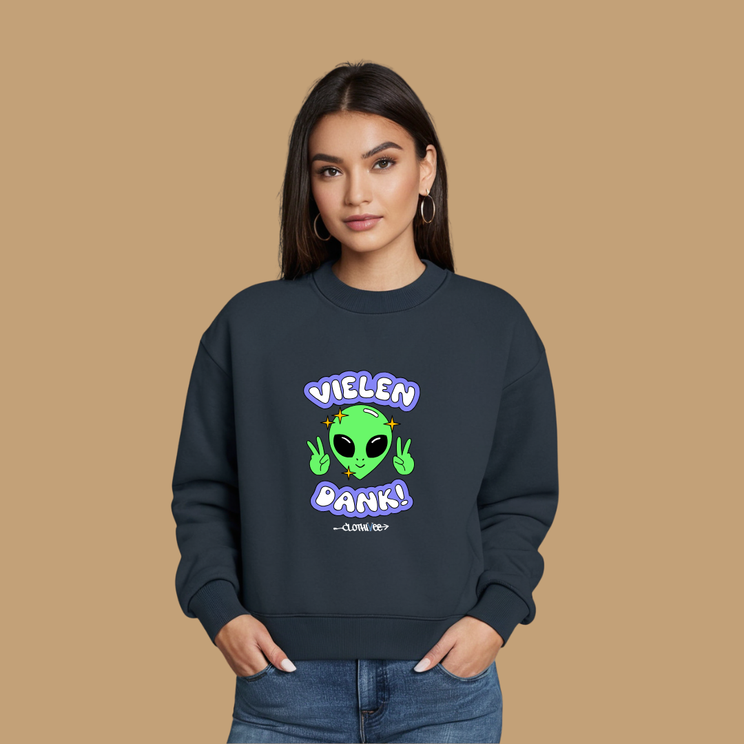Clothivee Vielen Dank Alien Women Sweatshirt