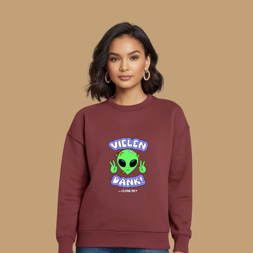 Clothivee Vielen Dank Alien Women Sweatshirt