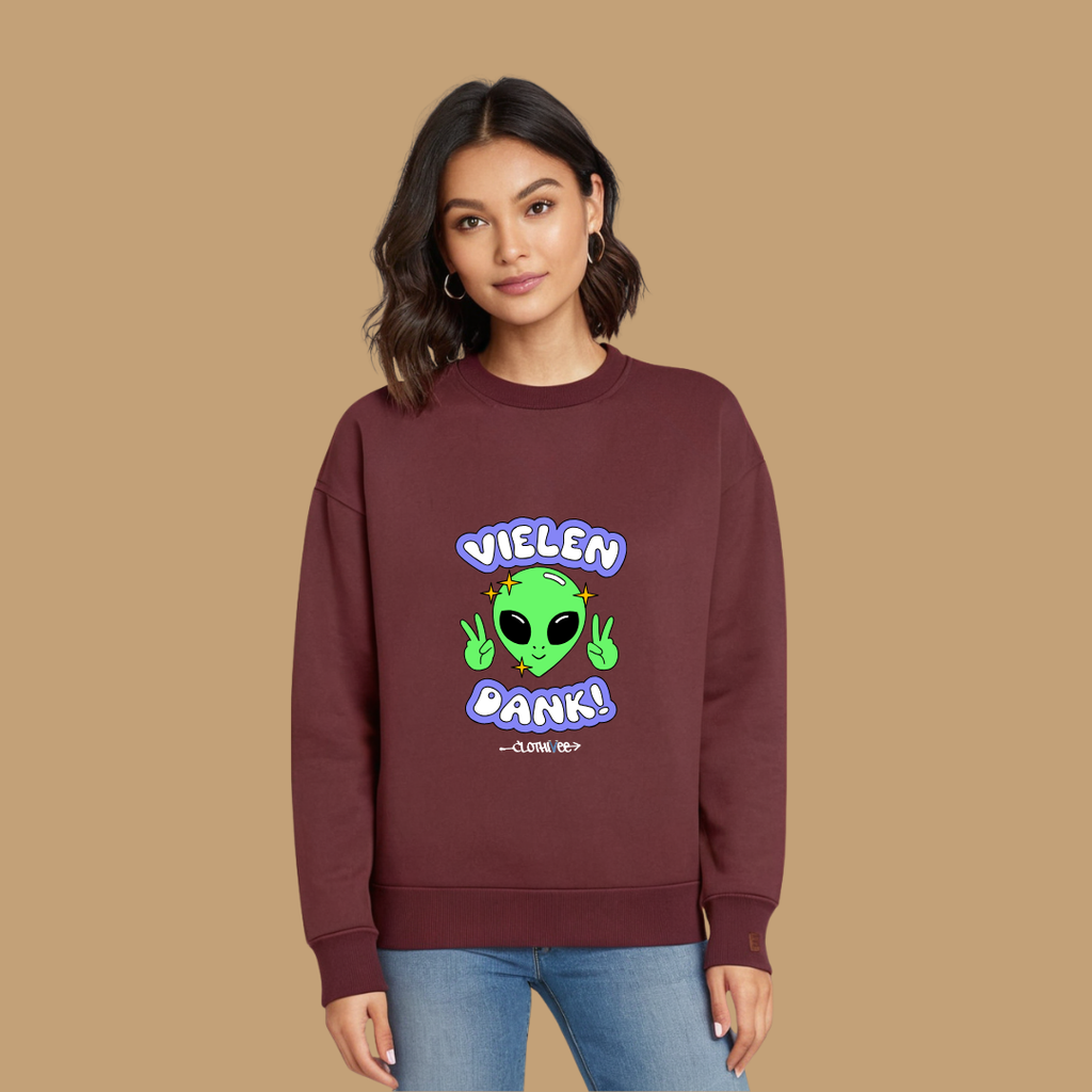 Clothivee Vielen Dank Alien Women Sweatshirt