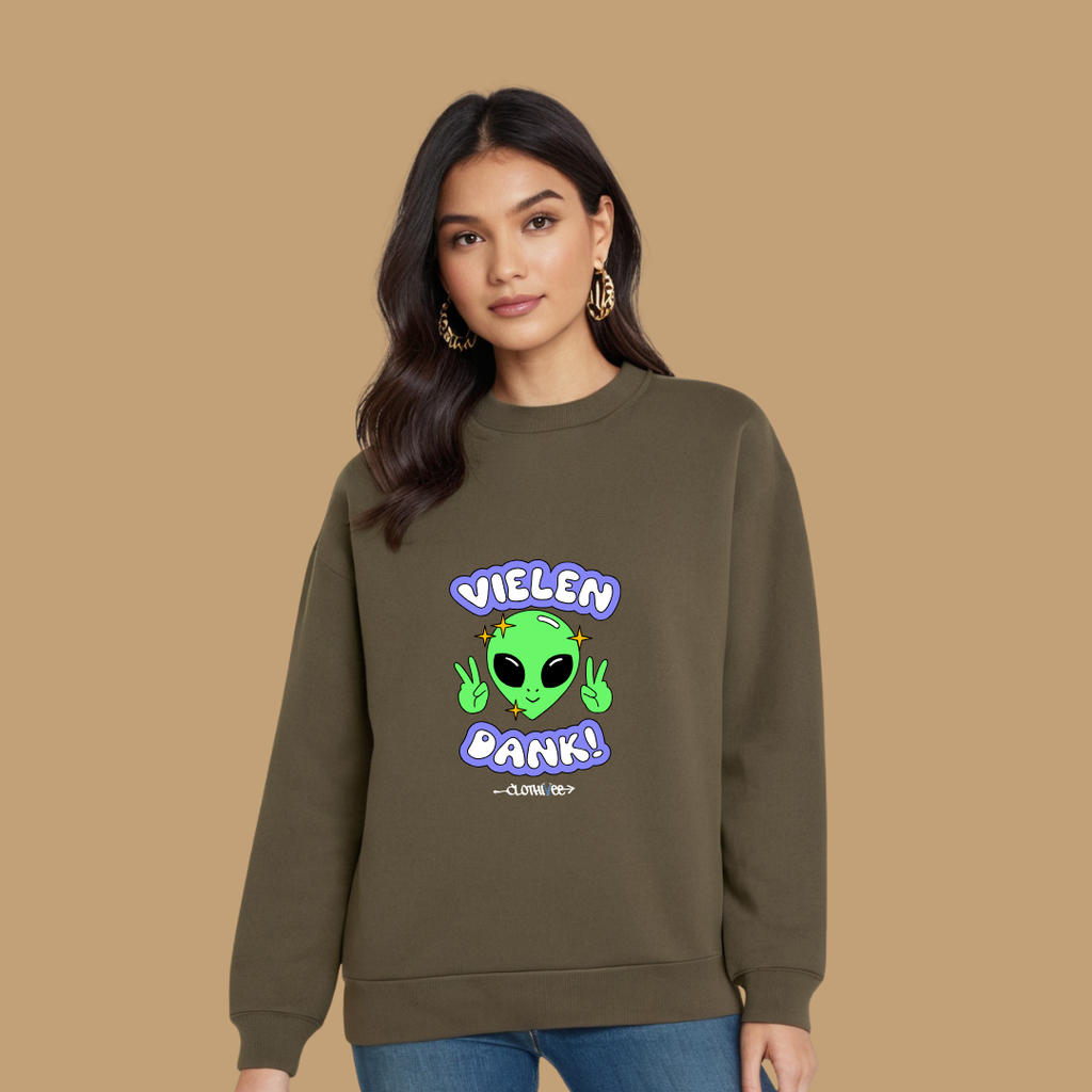 Clothivee Vielen Dank Alien Women Sweatshirt
