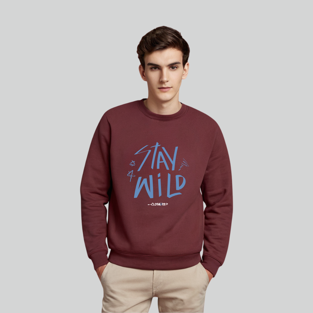 Clothivee Stay Wild Crew Neck Sweatshirt