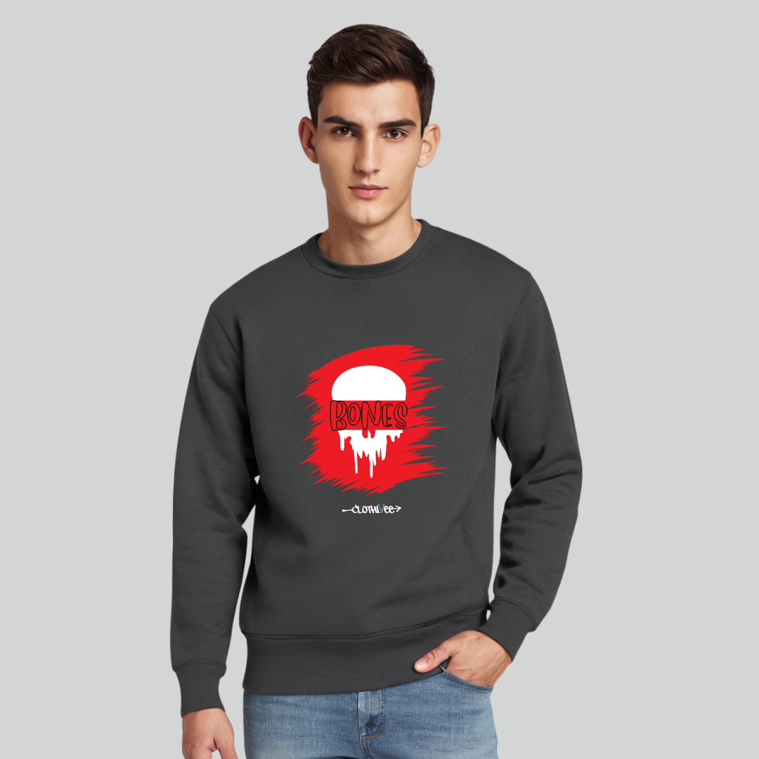 Clothivee Bones Red Dawn Crew Neck Sweatshirt