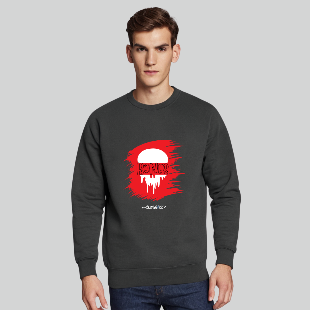 Clothivee Bones Red Dawn Crew Neck Sweatshirt