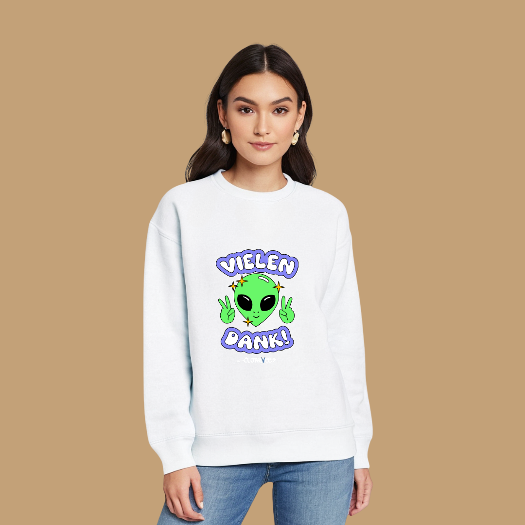 Clothivee Vielen Dank Alien Women Sweatshirt