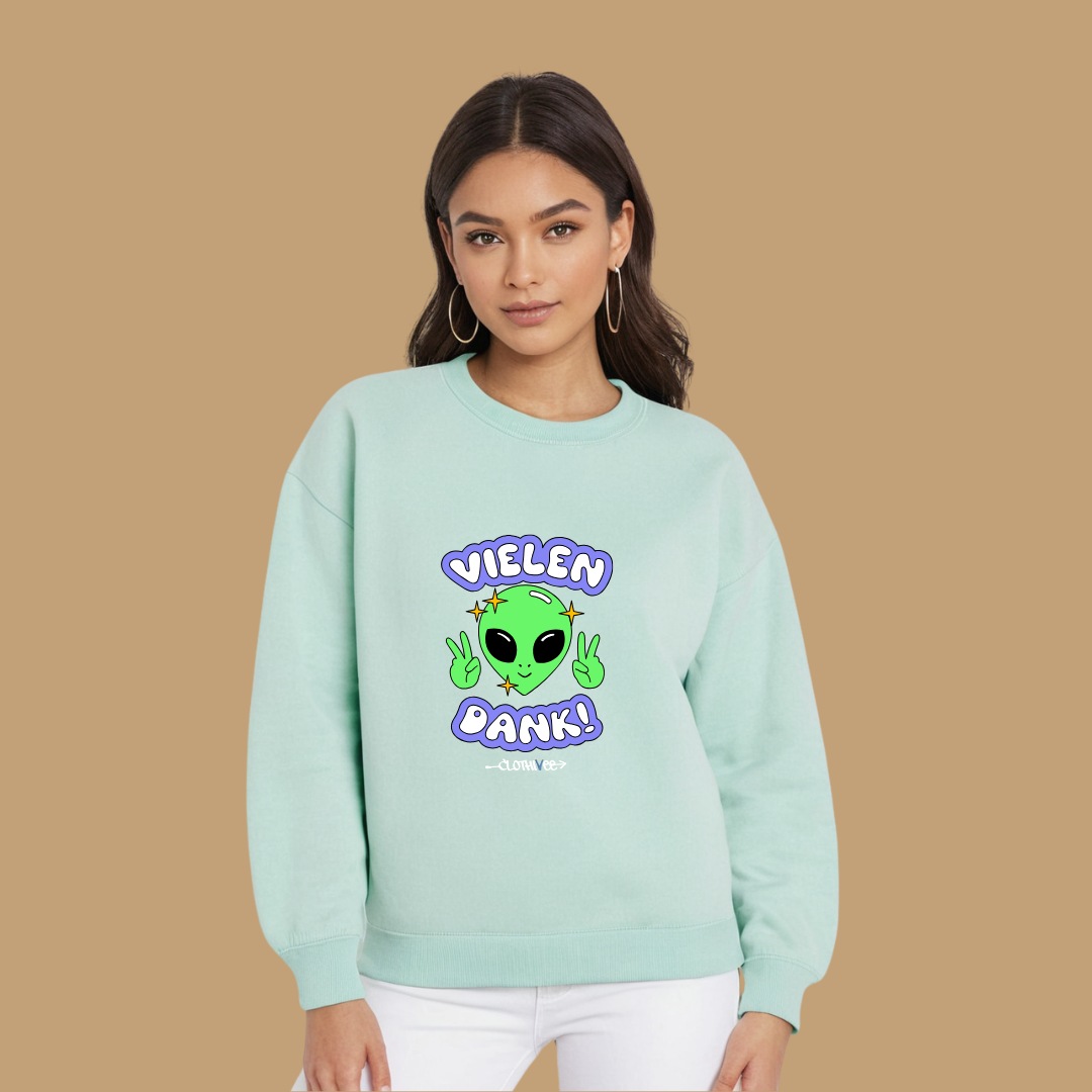 Clothivee Vielen Dank Alien Women Sweatshirt
