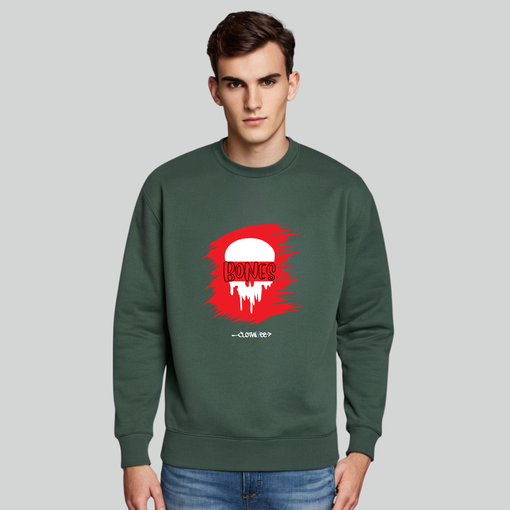 Clothivee Bones Red Dawn Crew Neck Sweatshirt
