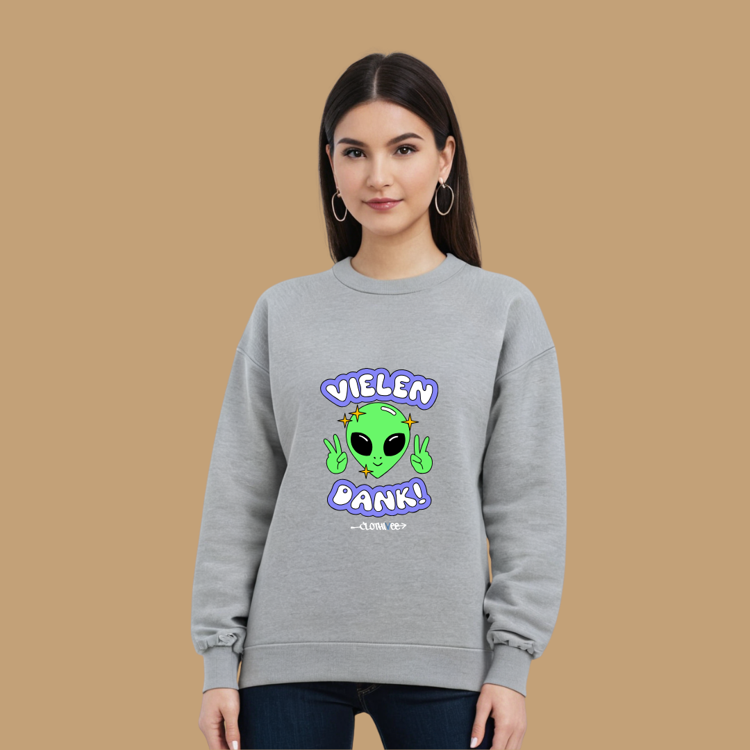 Clothivee Vielen Dank Alien Women Sweatshirt
