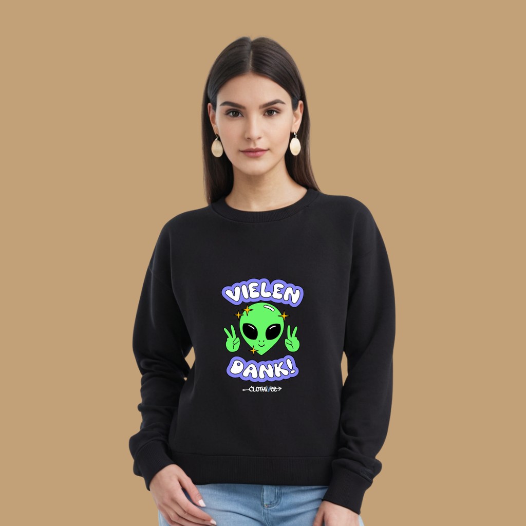 Clothivee Vielen Dank Alien Women Sweatshirt