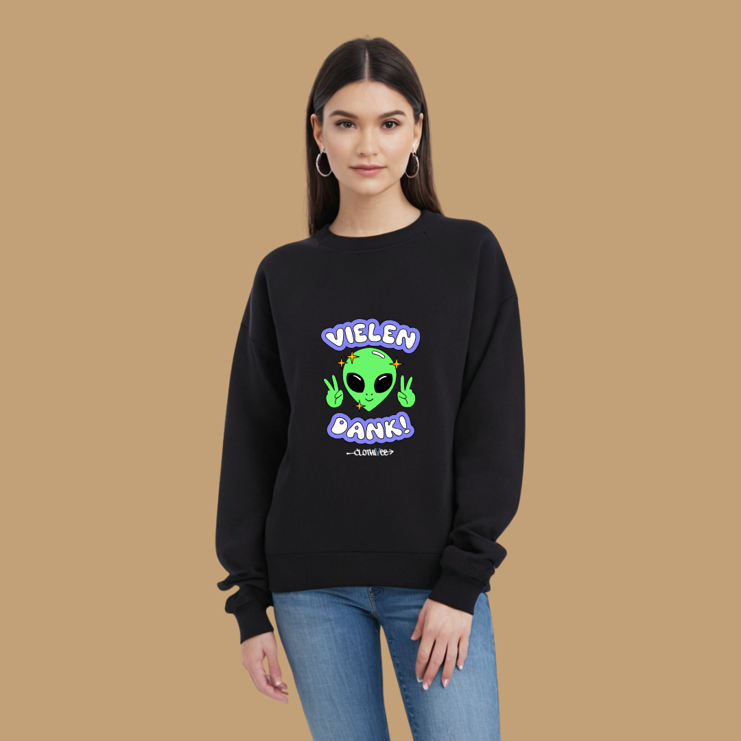 Clothivee Vielen Dank Alien Women Sweatshirt
