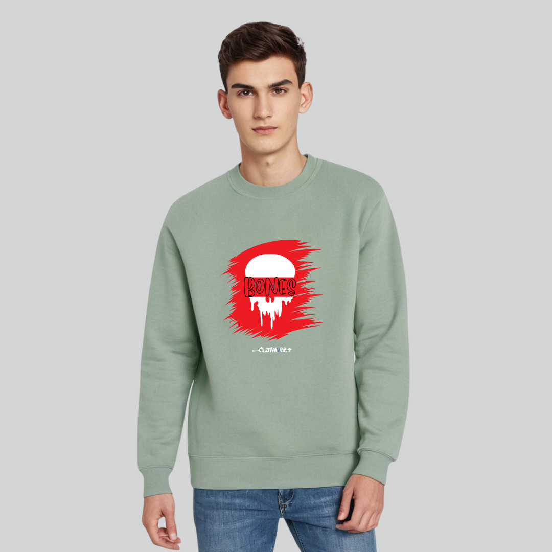 Clothivee Bones Red Dawn Crew Neck Sweatshirt