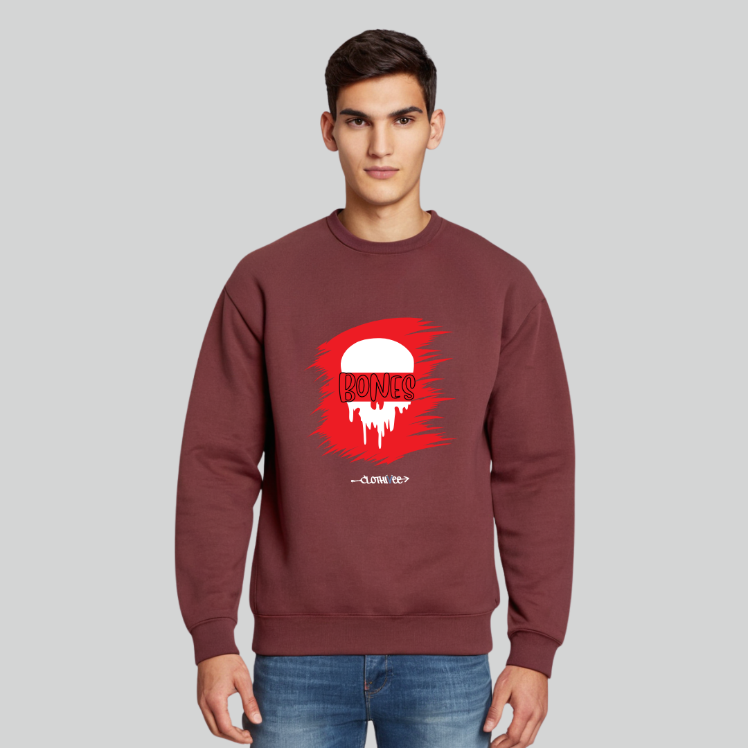 Clothivee Bones Red Dawn Crew Neck Sweatshirt