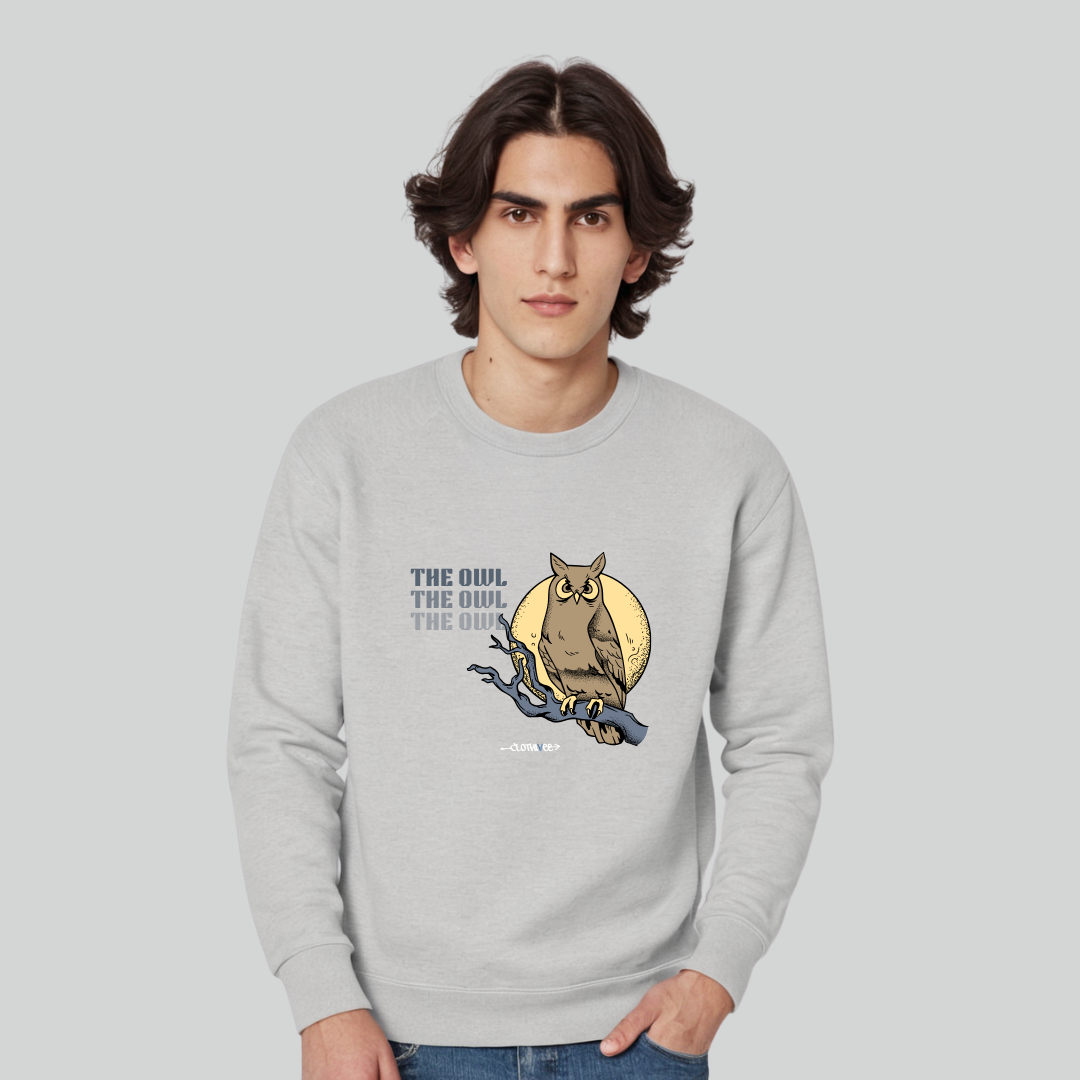 Clothivee Owl Moon Crew Neck Sweatshirt