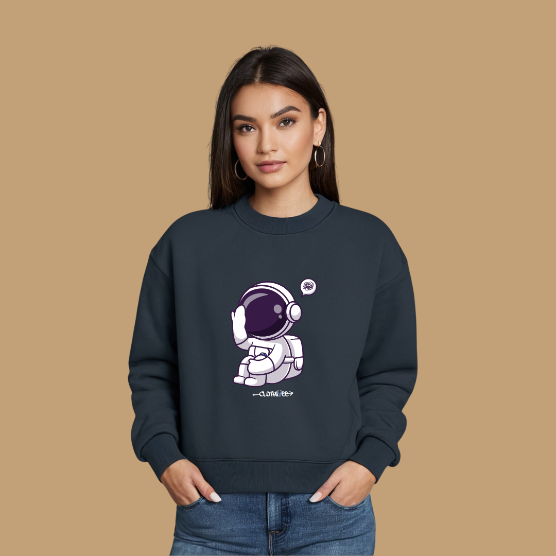 Clothivee Chillin Astronaut Women Sweatshirt