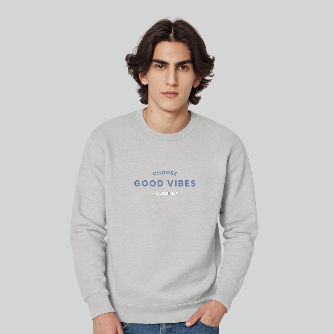 Clothivee Good Vibes Crew Neck Sweatshirt