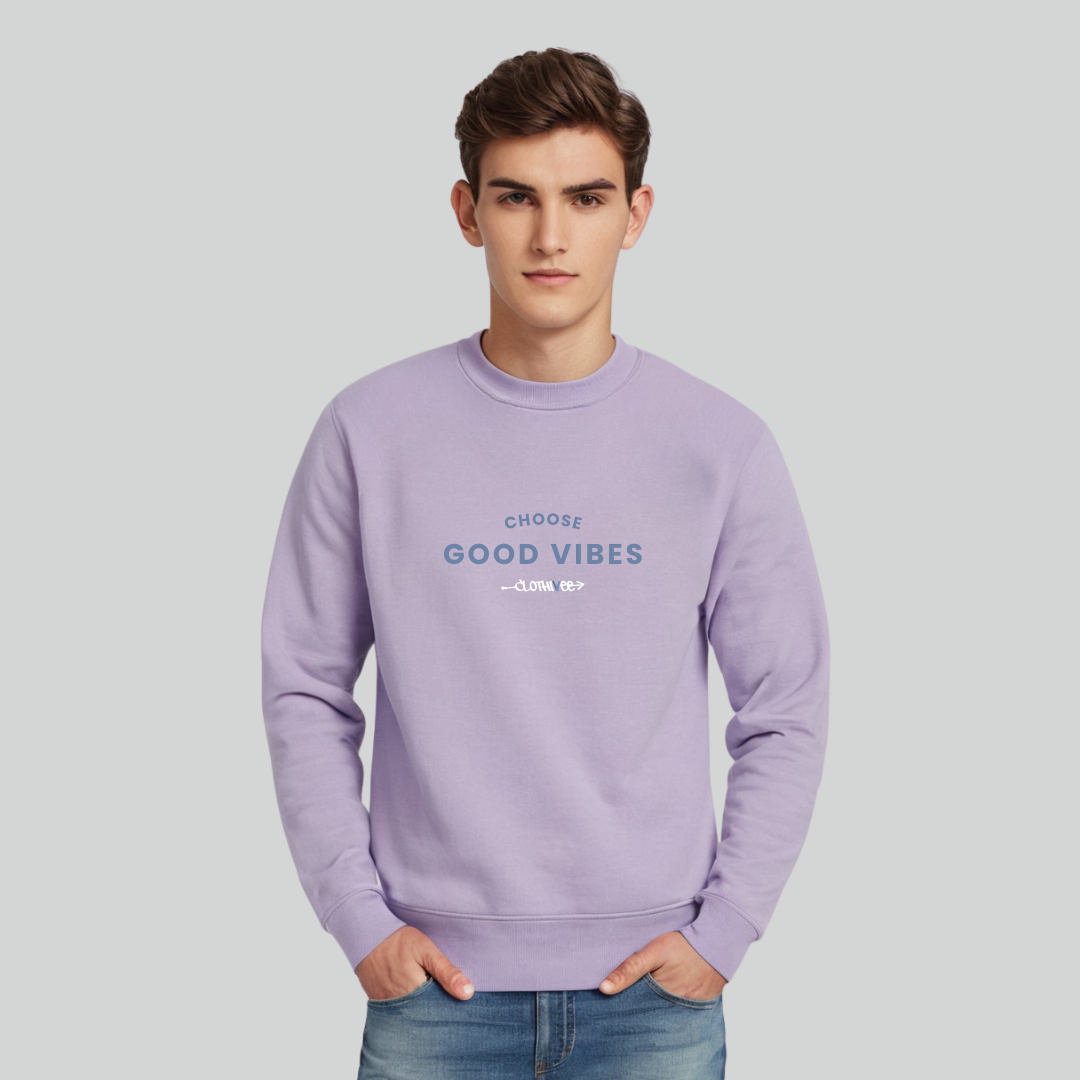 Clothivee Good Vibes Crew Neck Sweatshirt