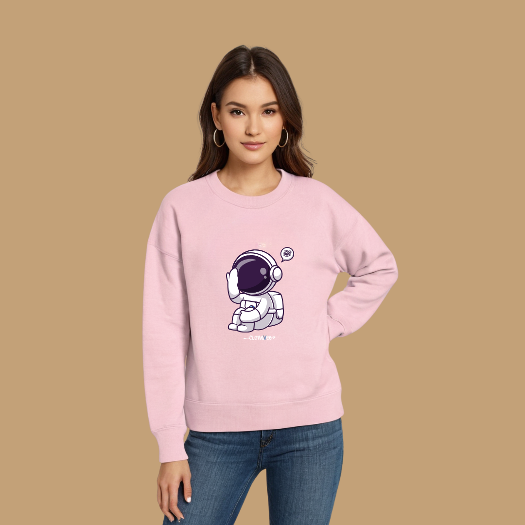 Clothivee Chillin Astronaut Women Sweatshirt