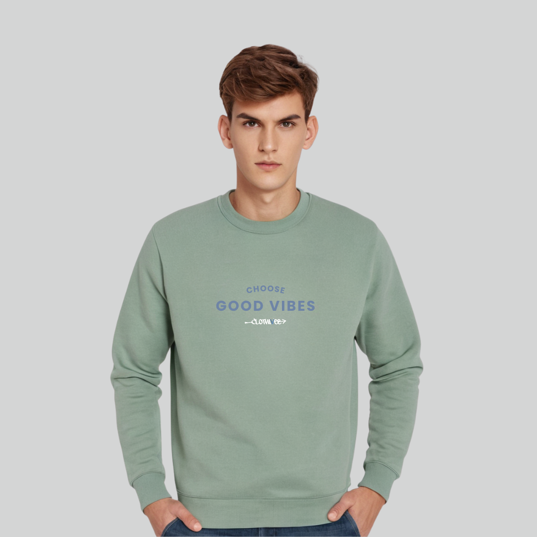 Clothivee Good Vibes Crew Neck Sweatshirt
