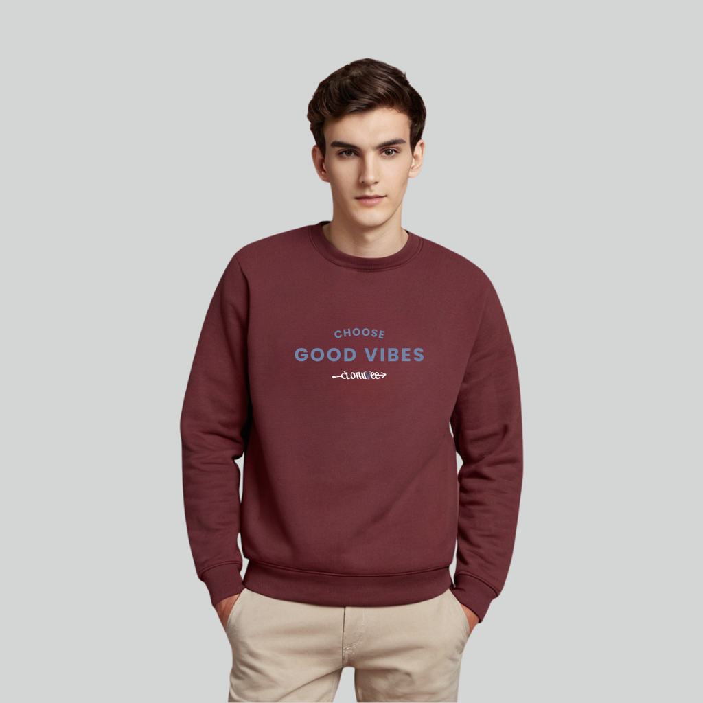 Clothivee Good Vibes Crew Neck Sweatshirt