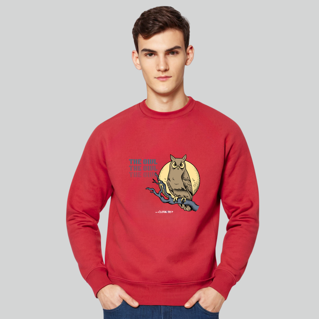 Clothivee Owl Moon Crew Neck Sweatshirt