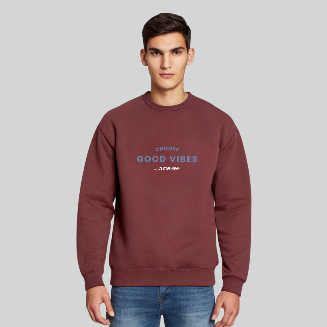 Clothivee Good Vibes Crew Neck Sweatshirt