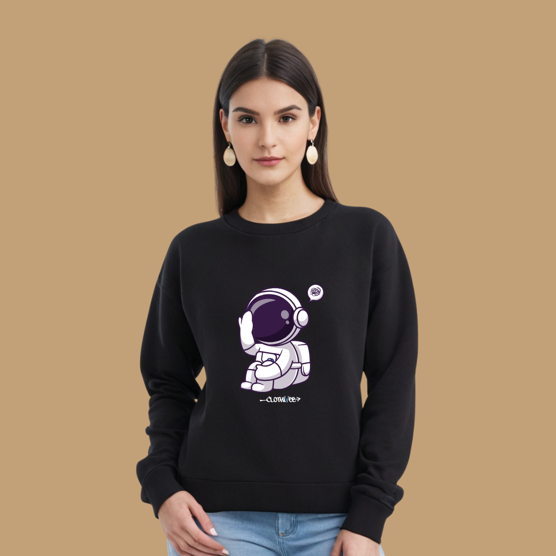 Clothivee Chillin Astronaut Women Sweatshirt