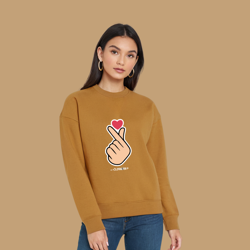 Clothivee Korean Finger Heart Women Sweatshirt