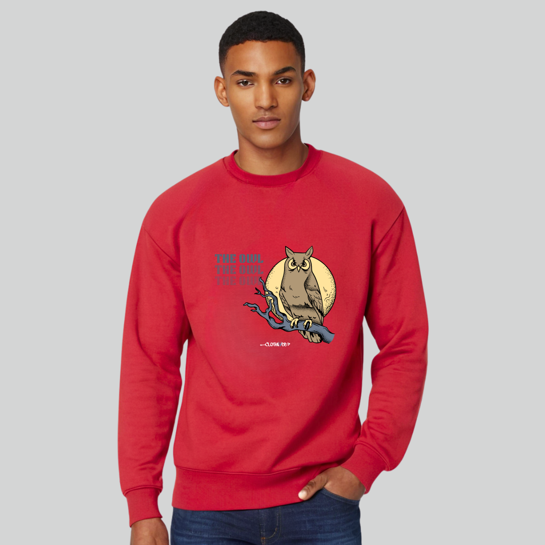Clothivee Owl Moon Crew Neck Sweatshirt