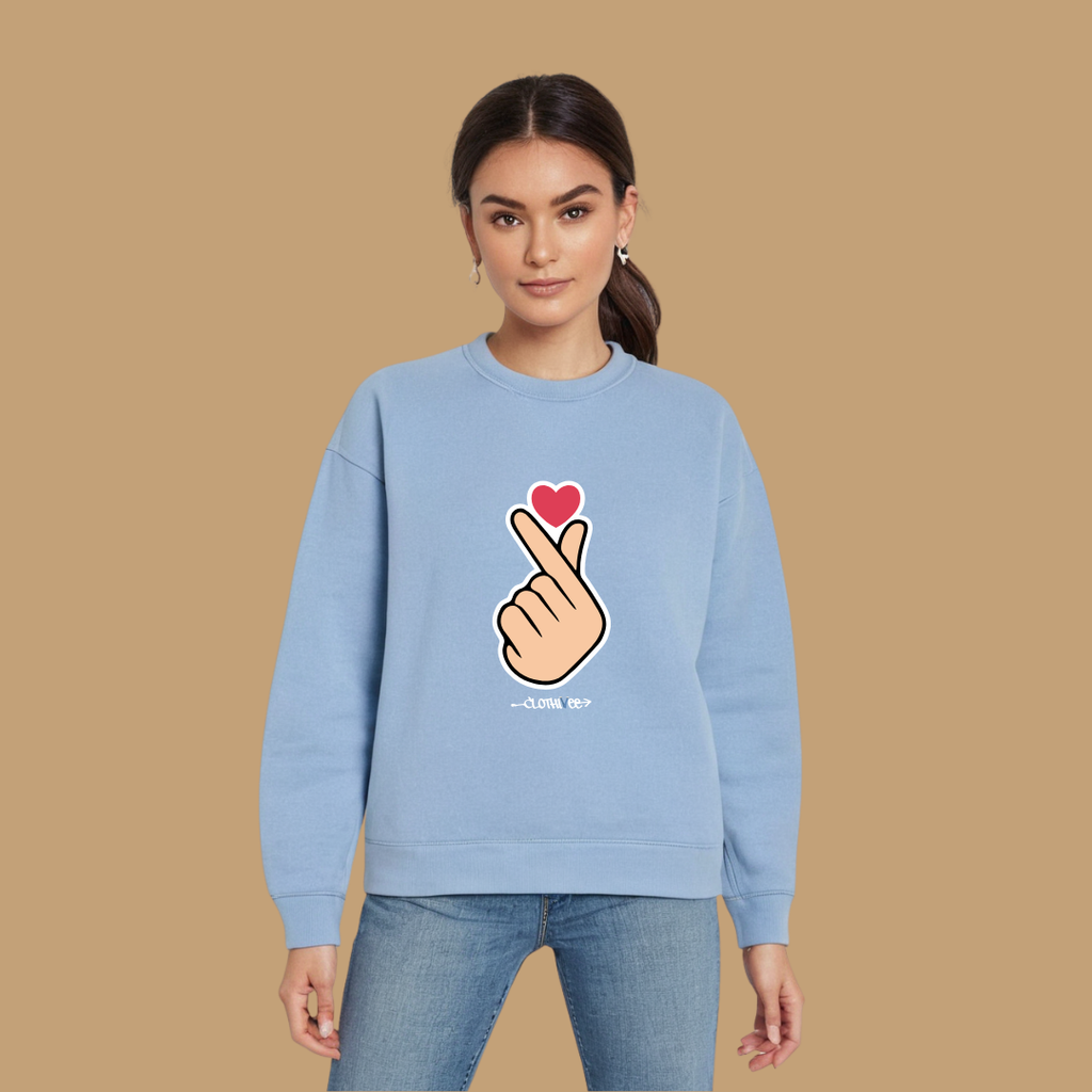 Clothivee Korean Finger Heart Women Sweatshirt