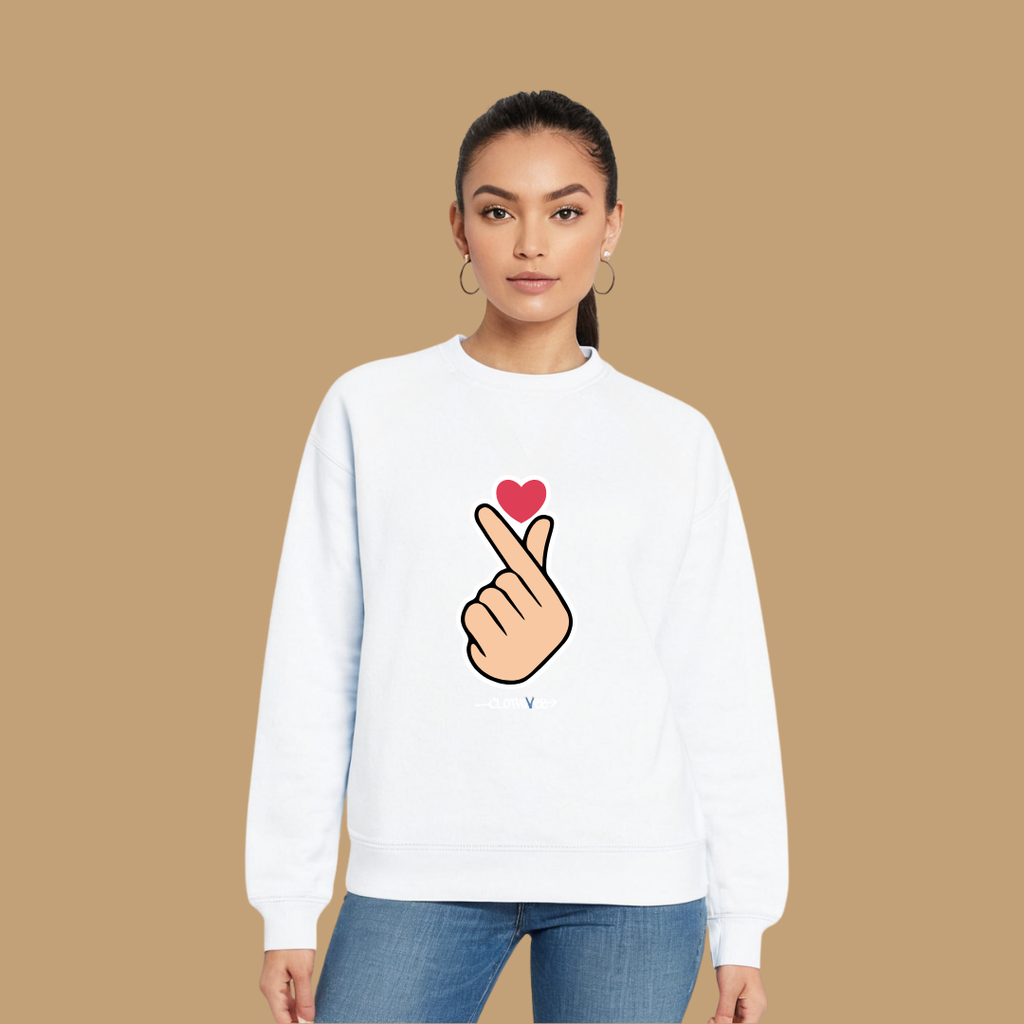Clothivee Korean Finger Heart Women Sweatshirt