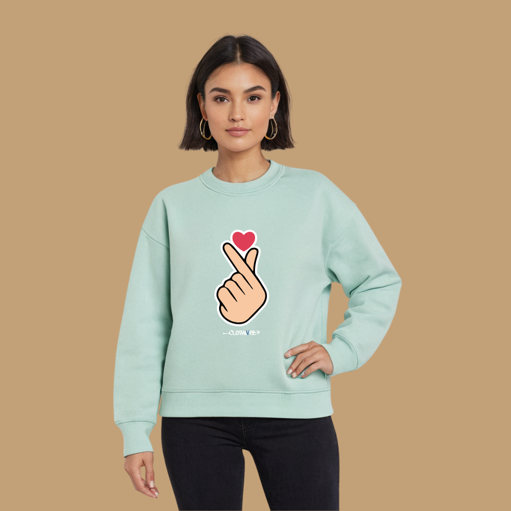 Clothivee Korean Finger Heart Women Sweatshirt