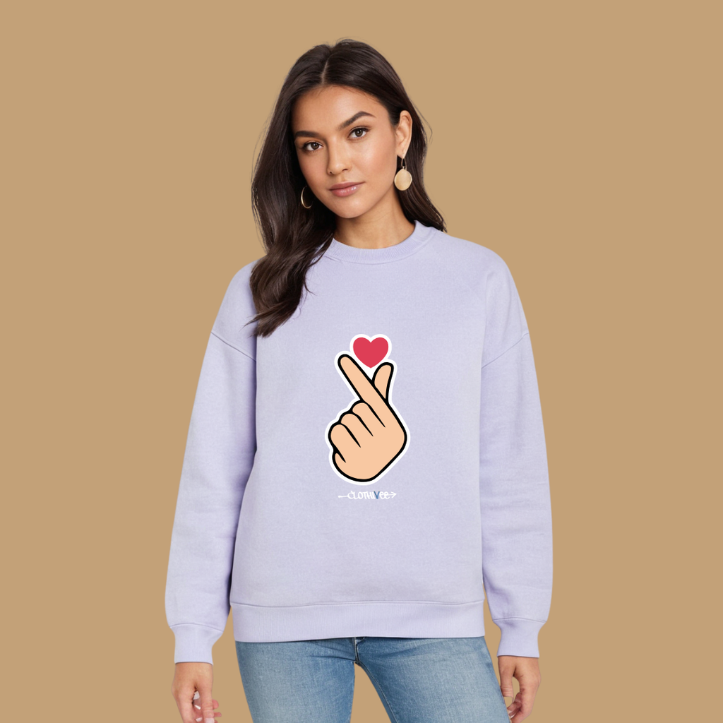Clothivee Korean Finger Heart Women Sweatshirt