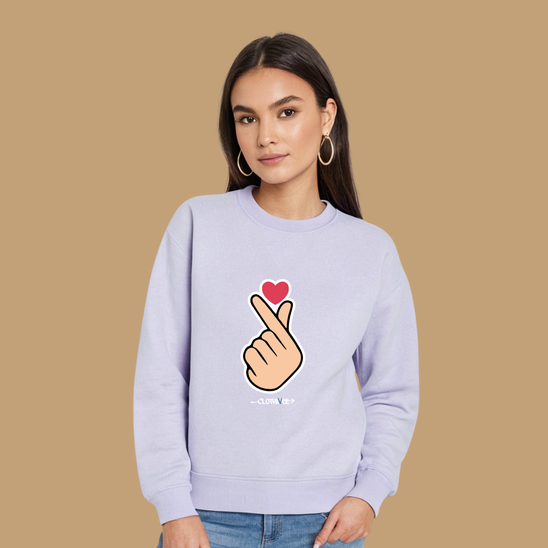 Clothivee Korean Finger Heart Women Sweatshirt
