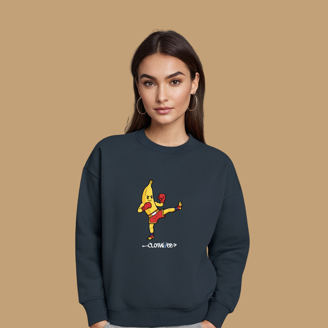 Clothivee Kickboxing Banana Women Sweatshirt