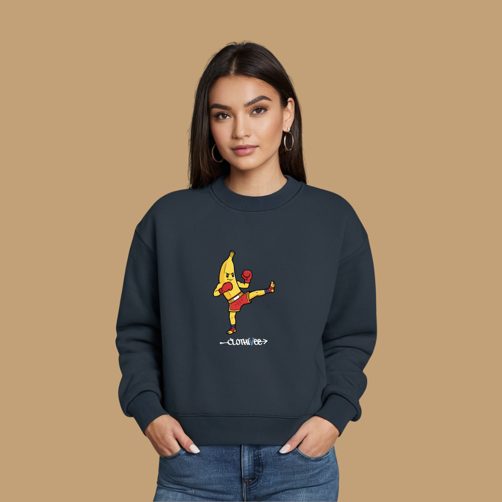Clothivee Kickboxing Banana Women Sweatshirt