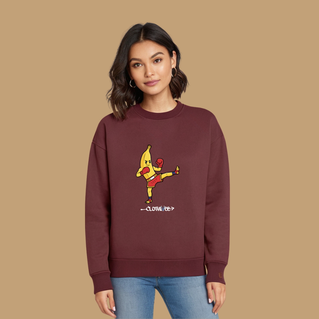 Clothivee Kickboxing Banana Women Sweatshirt
